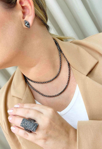 Colar de corrente Veneziana onix