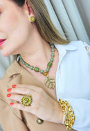 Brinco Vick lussuria verde e dourado