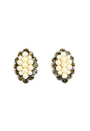 Brinco Amarilis Dourado com perolas e strass