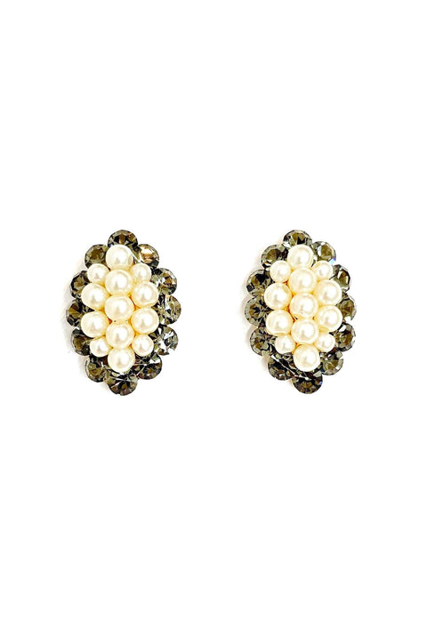 Brinco Amarilis Dourado com perolas e strass