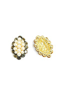 Brinco Amarilis Dourado com perolas e strass