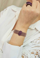 Pulseira Rainha Ametista classic banhada no vintage