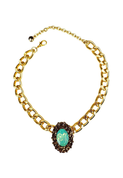 Choker Aurélia menta banhada no dourado