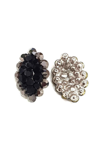 Brinco Adalira silver com pedras pretas e hematite