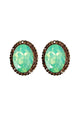 Brinco Aurélia oval com pedra menta e smoked topaz