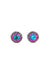 Brinco Prestigio pequeno com pedras fucsias hematite e blue zircon