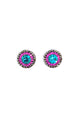 Brinco Prestigio pequeno com pedras fucsias hematite e blue zircon
