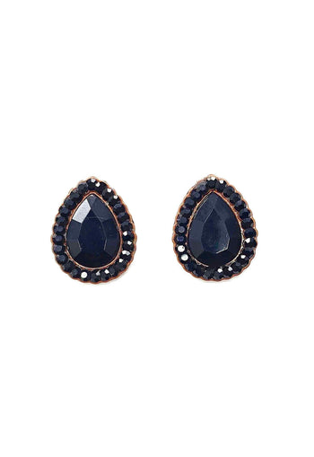 Brinco Camarote black de gota com pedras pretas
