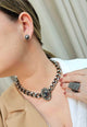 Choker Aurélia com pingente grafite