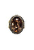Anel Doha oval com pedras black diamond no banho ouro velho