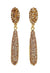 Brinco Elegance de gota com strass light colorado topaz banhado no dourado