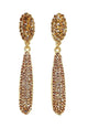 Brinco Elegance de gota com strass light colorado topaz banhado no dourado