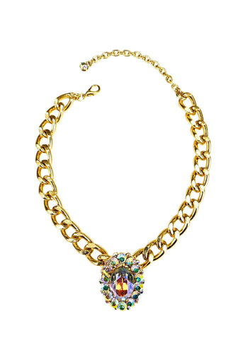 Choker Aurélia Dourada com pingente boreal