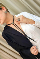 Colar choker Tivoli com courinho e pingente de coração black diamond