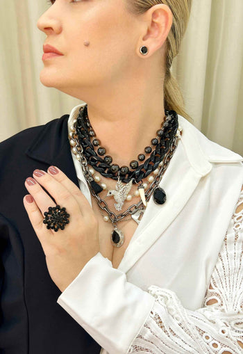 Brinco Francesca classic ponto de luz preto