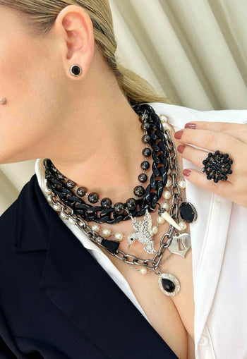 Brinco Francesca classic ponto de luz preto