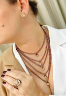 Colar Suzana vintage de veneziana e pedras peach