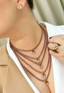 Colar Suzana vintage de veneziana e pedras peach
