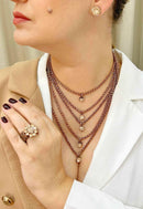 Colar Suzana vintage de veneziana e pedras peach