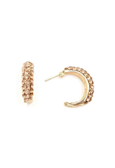 Brinco de argola Polly com strass light peach