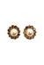 Brinco Saraya oval dourado com perola e strass light colorado topaz