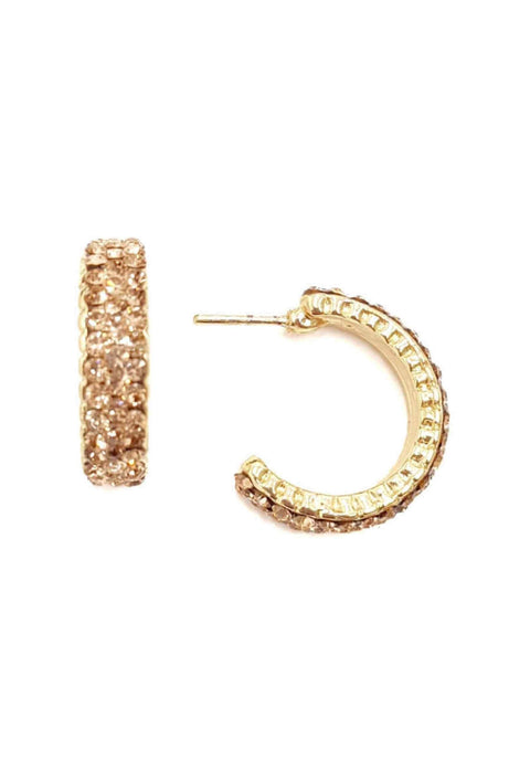 Brinco de argola Alicia com strass peach