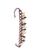 Mix de pulseiras Condessa com perolas e pingentes banhado no vintage