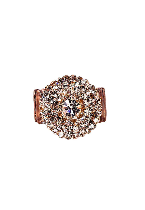 Anel Condessa vintage com strass gold quartz