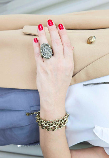 Pulseira Ebano ouro velho de correntaria banhada