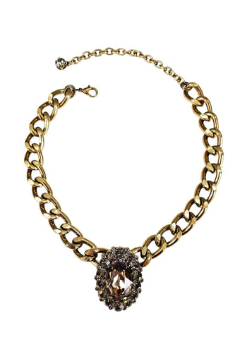 Choker Aurélia ouro velho com pingente black diamond