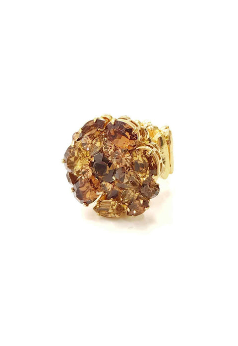 Anel Pilar dourado com pedras