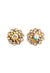 Brinco Majestade vintage com strass light peach doruado e boreal