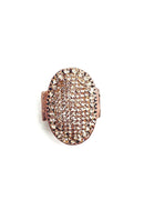 Anel Majestade vintage com strass light peach