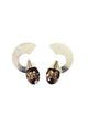 Brinco Naomi de metal prata com pedras black diamond