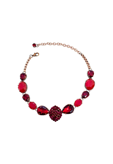 Choker Filipa Vintage com pedras vermelha