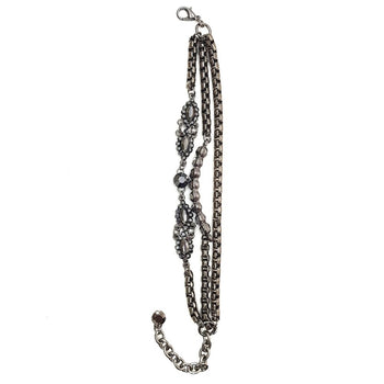 Pulseira Vivi de correntes onix e strass hematite