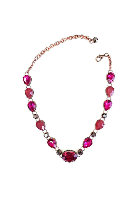 Choker Simpatia com pedras rosa e hematite