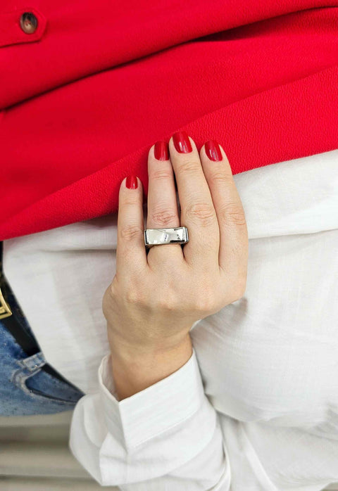 Anel Royale silver de metal luxo