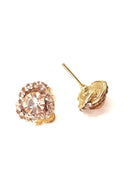 Brinco pequeno Laila rosé banhado no dourado