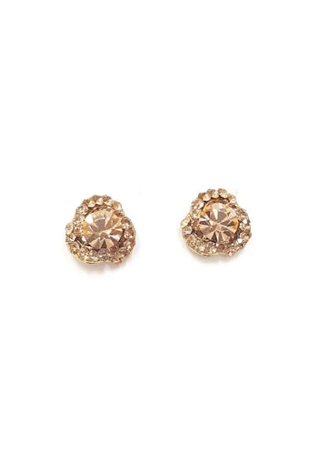 Brinco pequeno Laila rosé banhado no dourado