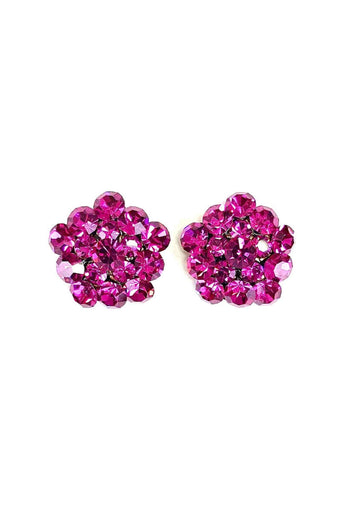 Brinco Simpatia Vintage com pedras fucsias