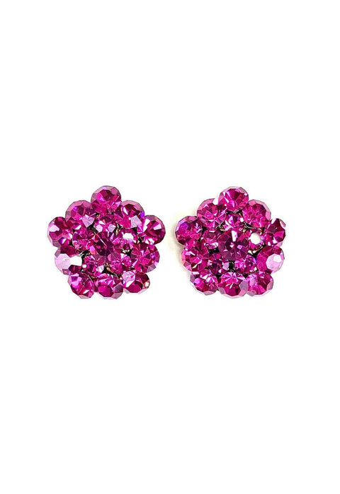 Brinco Simpatia Vintage com pedras fucsias