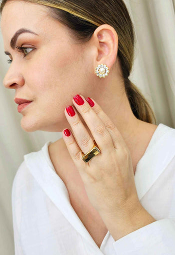 Anel Royale gold de metal luxo