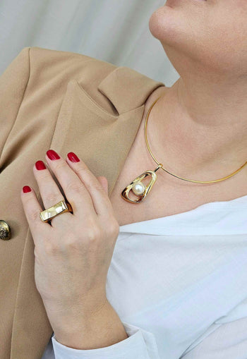 Anel Royale gold de metal luxo