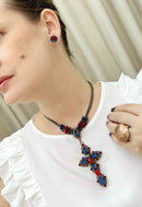Brinco Vick Allegra montana e rubi banhado no vintage
