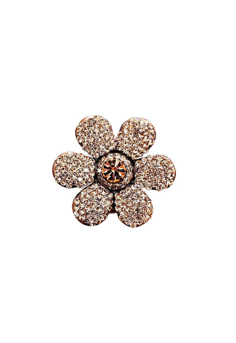 Anel de Flor Liz com strass light peach banhado no vintage