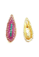 Brinco Penélope de gota colorida banhado no dourado