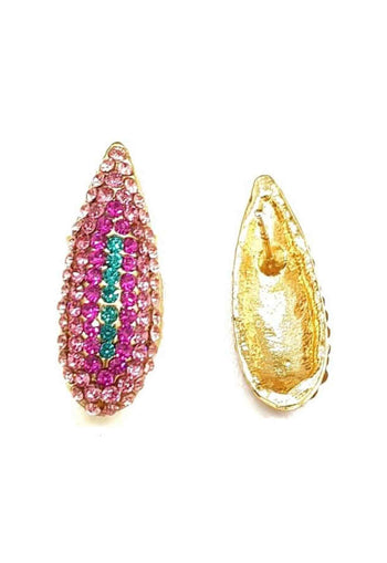 Brinco Penélope de gota colorida banhado no dourado