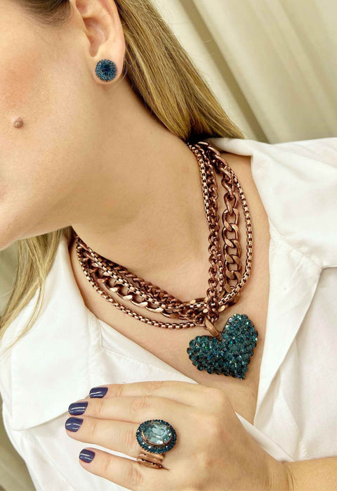 Brinco Vick Valentina montana banhado no vintage
