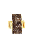 Anel Rebeca gold com pedras smoked
